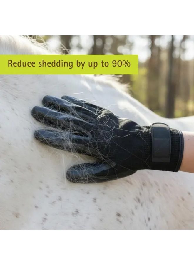 Heavy Duty Horse Grooming Gloves Black Silicone Bumps Non Slip Ergonomic Fit Large Horses Donkeys Mules Durable Pet Care Tools 1 Pair - Image 5